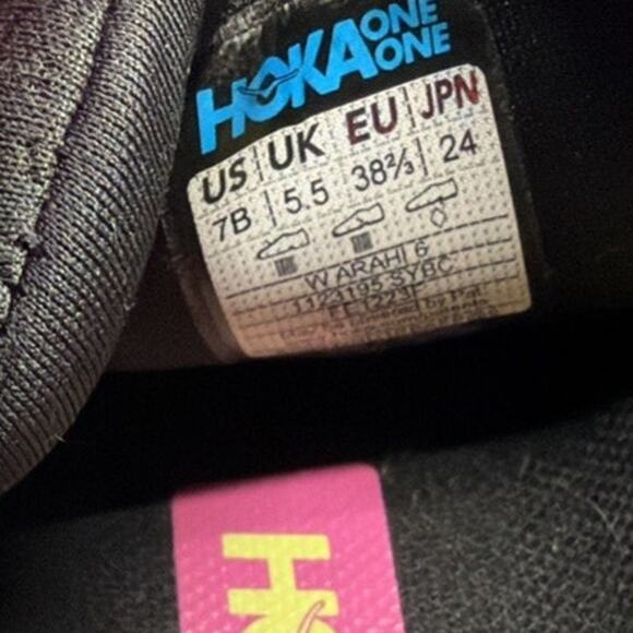HOKA ONE ONE Arahi 6 1123195-SYBC Road Running Shoes Pink Black Women’s 7 B - Picture 7 of 11